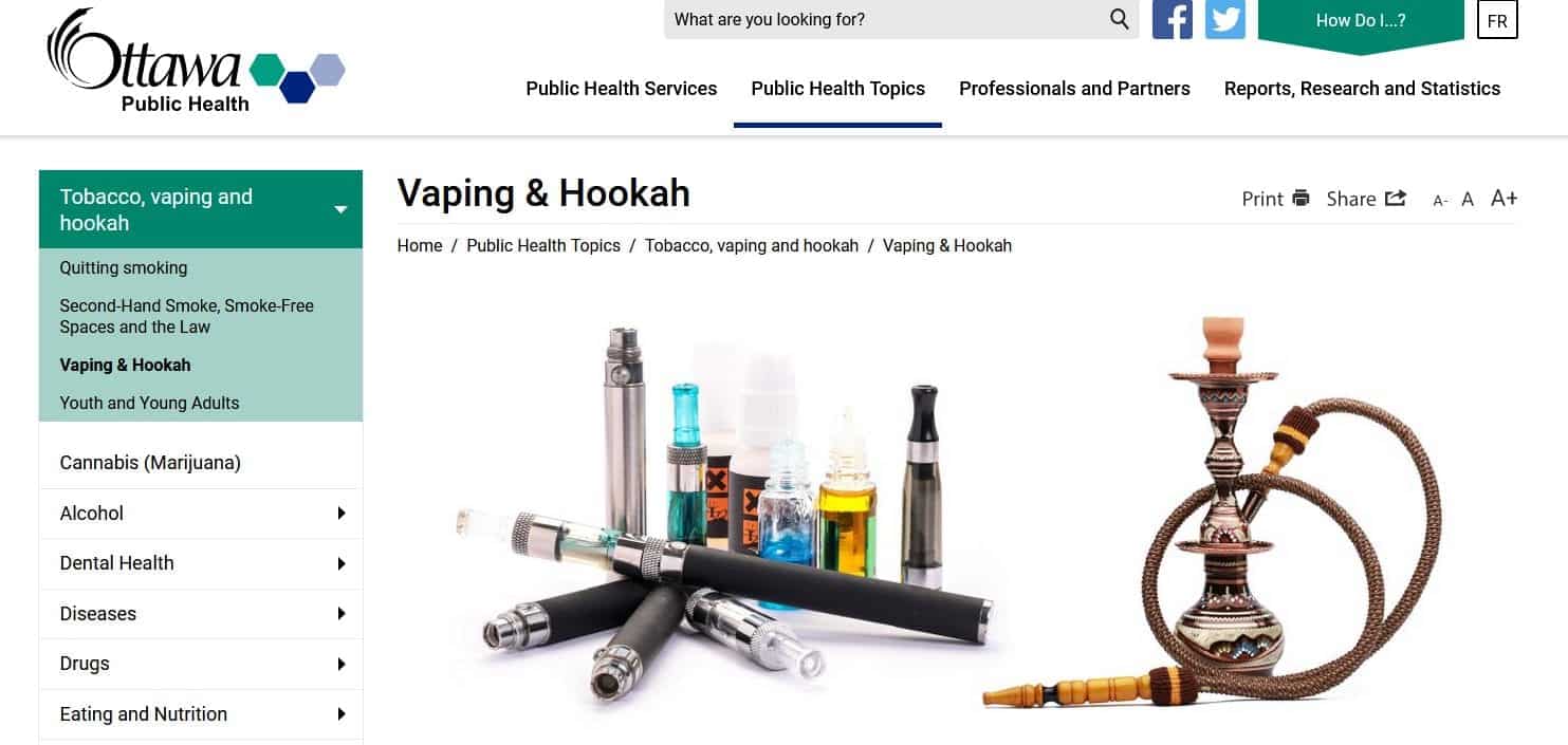 ottawa public health vaping