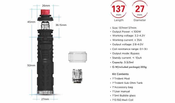 trident kit specs