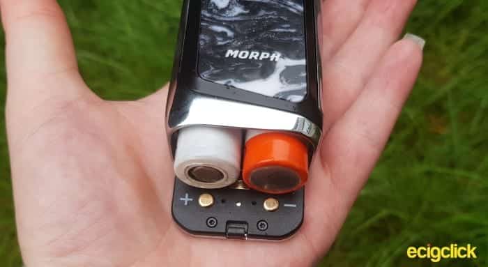 install batteries in Smok Morph vape mod