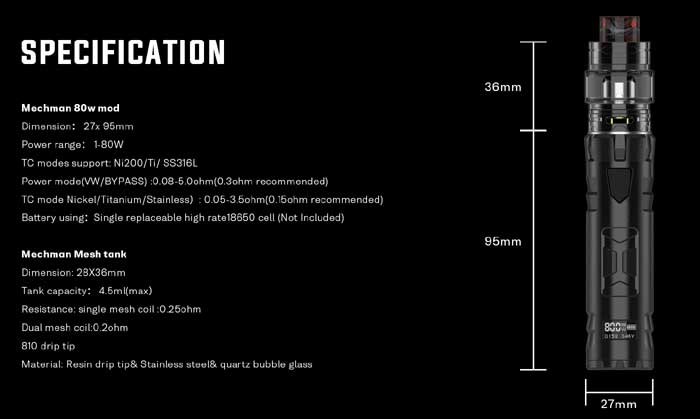 mechman 80w specs