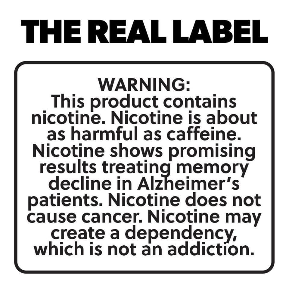 real nicotine warning label