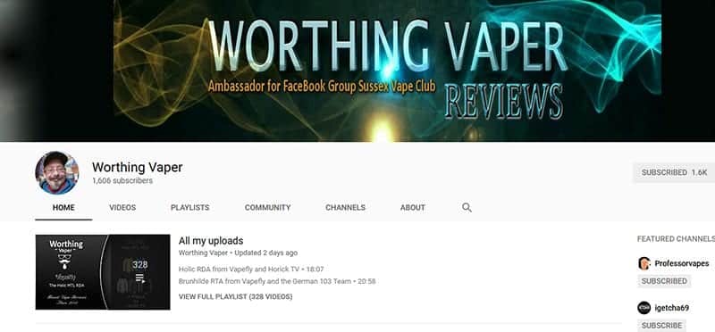worthing vaper youtube channel