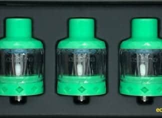 3x aspire cleito shot tanks in lime colour in black box