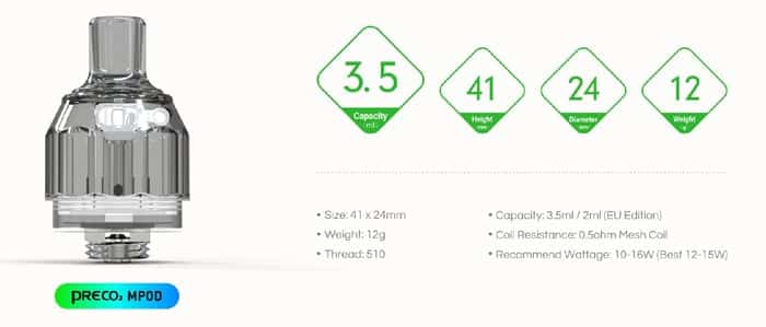 preco 2 mpod specs