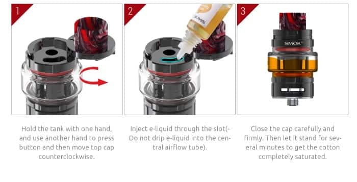 how to fill the SMOK TFV Mini V2 tank