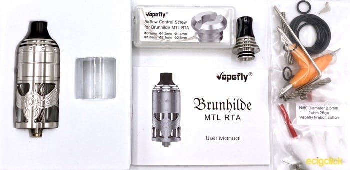 Vapefly Brunhilde MTL RTA Box Contents