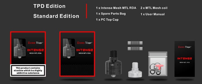 intense rda contents