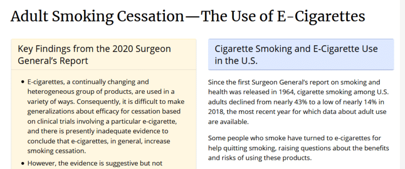 Adult Smoking Cessation—The Use of E-Cigarettes