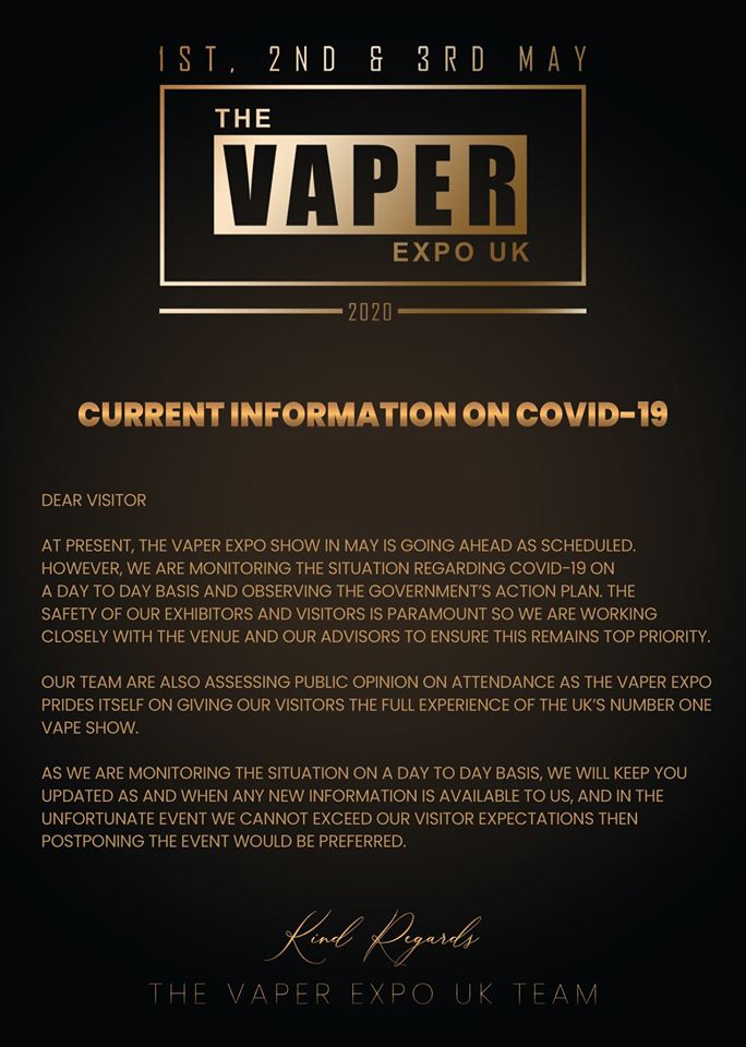 coronavirus and vaper expo