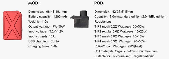 invader gt pod specs