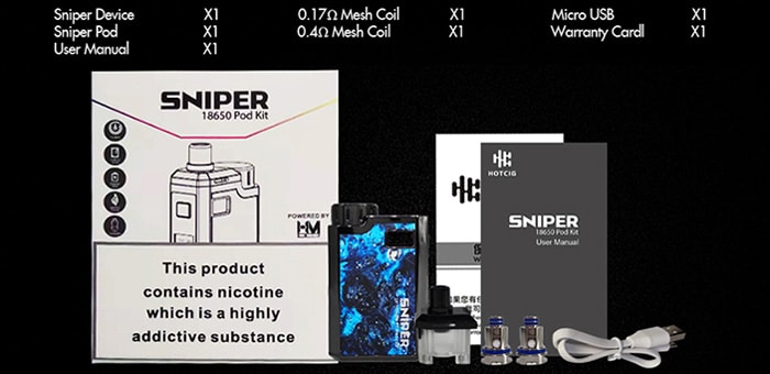 Hotcig Sniper Kit contents