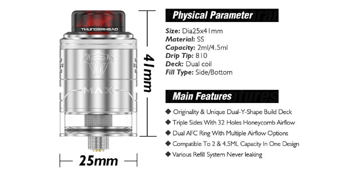 th tauren max rdta specs