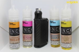 SNCK e-liquid range with mod