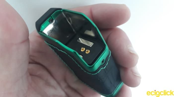 Smok Alike Pod Kit Battery section showing spring loaded contacts