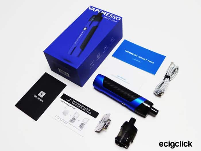 Vaporesso Target PM30 kit contents