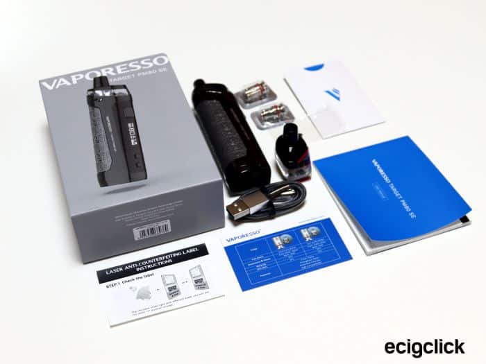 Vaporesso Target PM80 SE kit contents