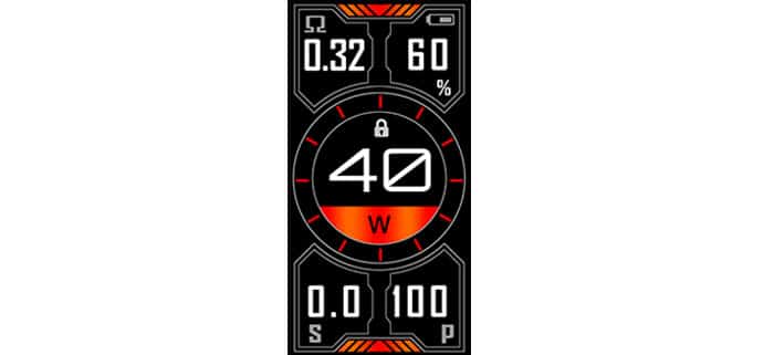 Wismec R40 Pod Mod screen