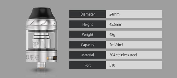 cube tank specs