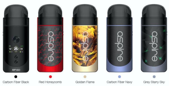 Aspire BP60 pod kit colours