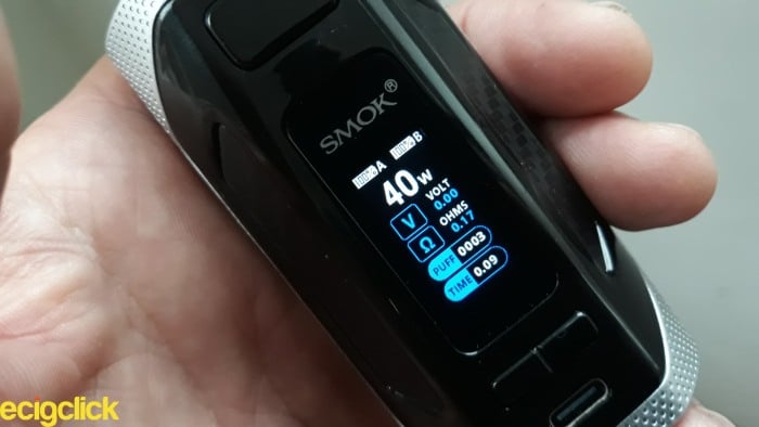 Smok Rigel Kit screen display