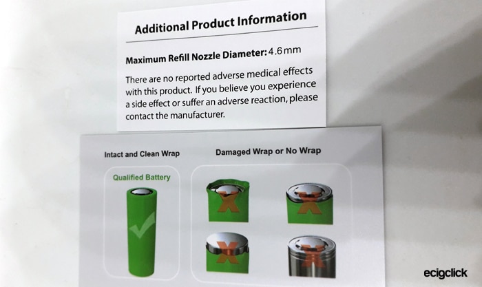 Eleaf Pico Compaq warning cards