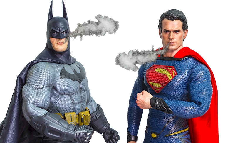 batman and superman vaping