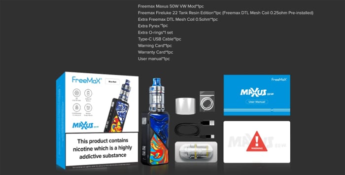 maxus 50W contents