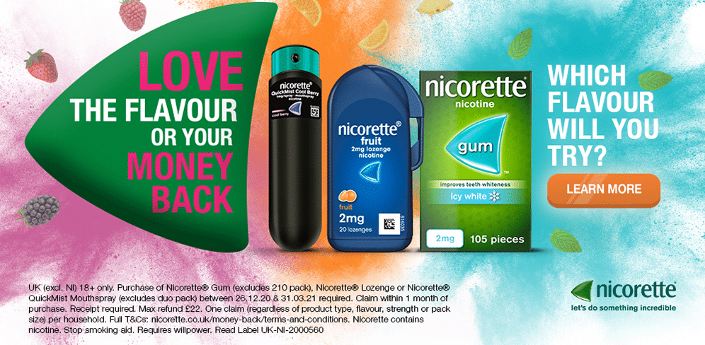 Nicorette nicotine and flavourings good!