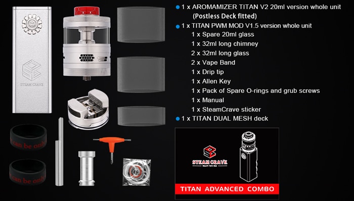 titan v2 advanced combo contents