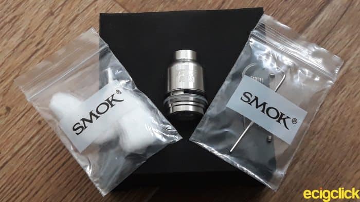 Smok TFV18 RBA inside the box