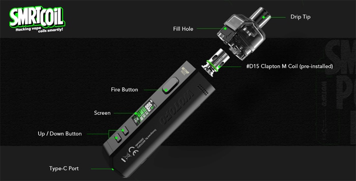 Wotofo SMRT Pod Kit components