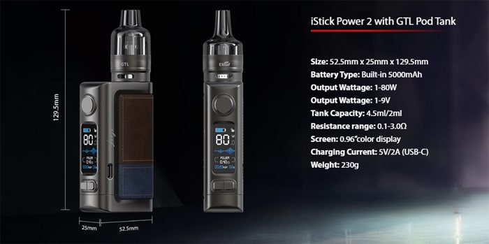 istick power 2 mod specs