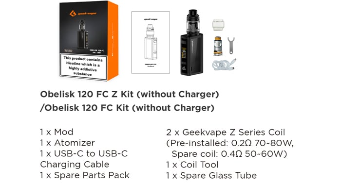 obelisk kit contents - no charger