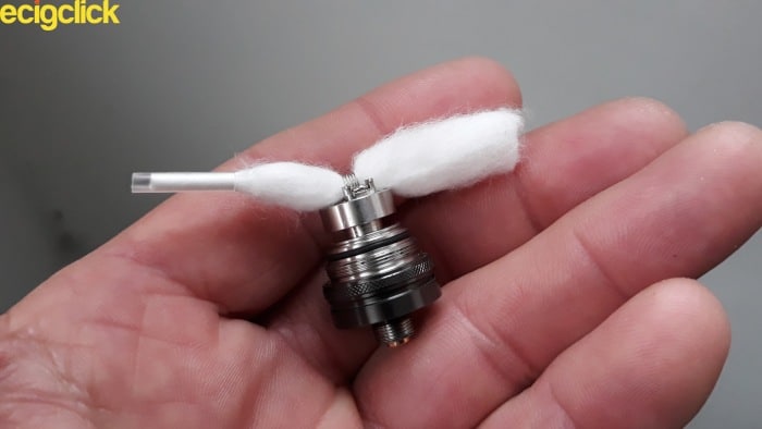 Shima DIY coil deck passing cotton through the coil