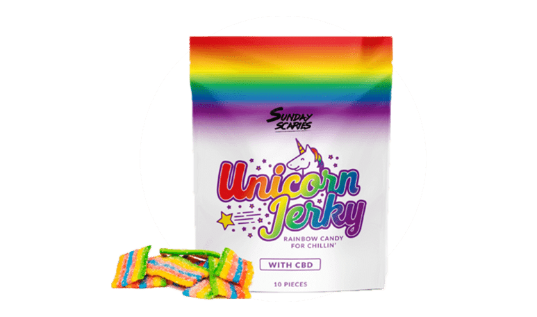 sunday scaries unicorn jerky cbd candy review