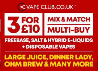 3 Eliquids For £10 cheap deal vape club