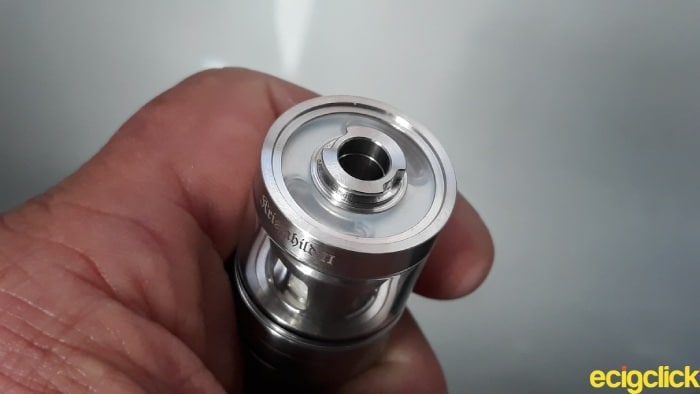 Vapefly Kriemhild 2 tank showing quarter turn stop mechanic