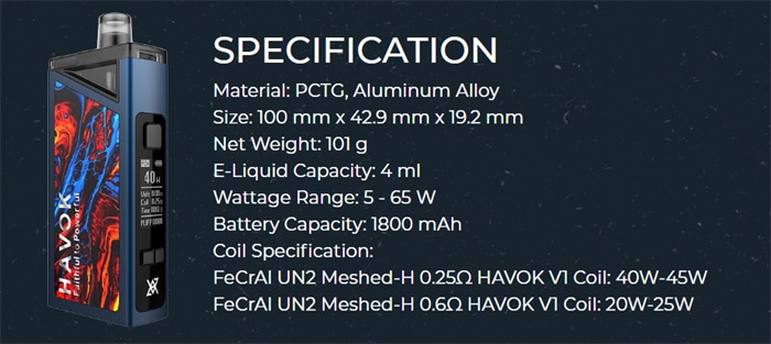 havok specs