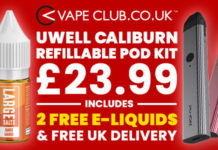 Uwell Caliburn Pod free liquid vape club