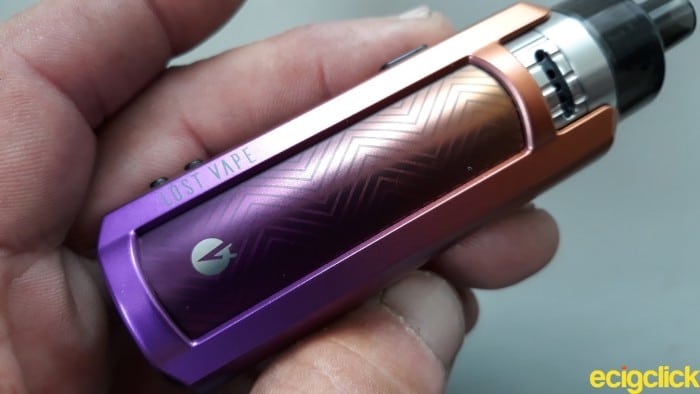 Lost Vape Ursa Mini Pod Kit colour gradient on the Phantom Purple scheme