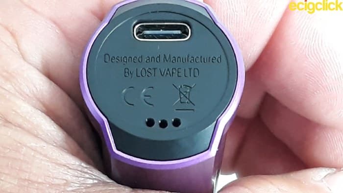 Lost Vape Ursa Mini Pod Kit battery venting and USB port