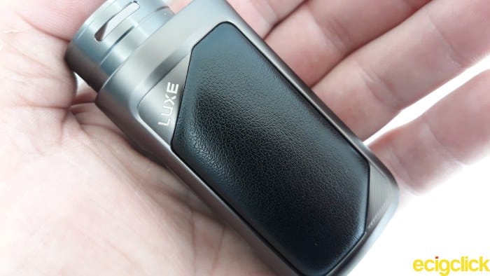 Vaporesso Luxe 80 Pod Kit leather like finish on battery