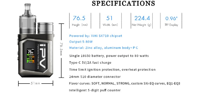 ipv u710 specs