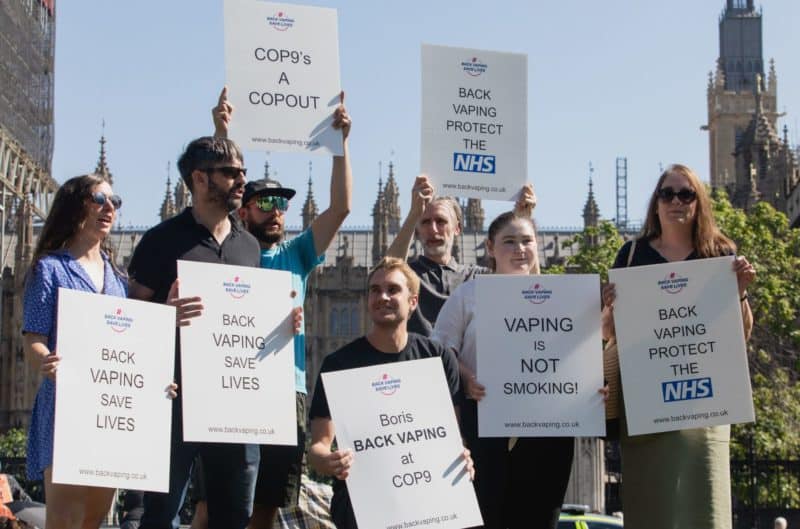 back vaping save lives parliament square rally