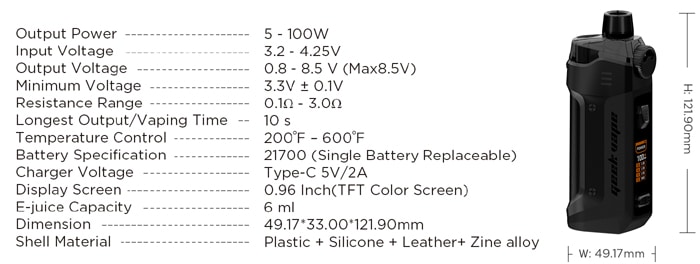 b100 specs