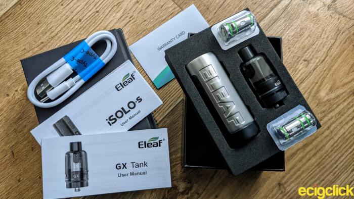 Eleaf iSolo S Kit unboxed image