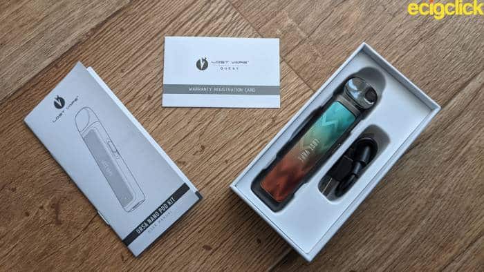 Lost Vape Ursa Nano Pod Kit unboxed