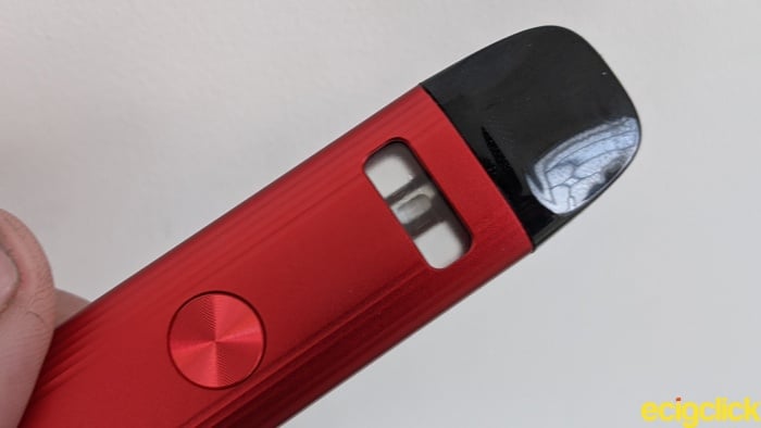 Uwell Caliburn G2 Pod Kit showing juice viewing window