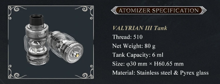 valyrian 3 tank specs