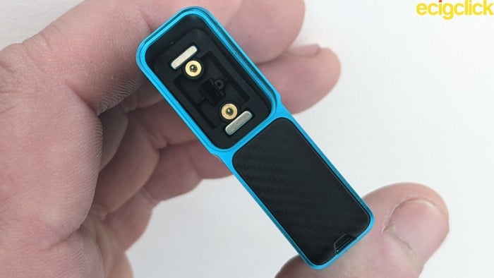 Vaporesso Xros Nano pod kit top down view of battery section image